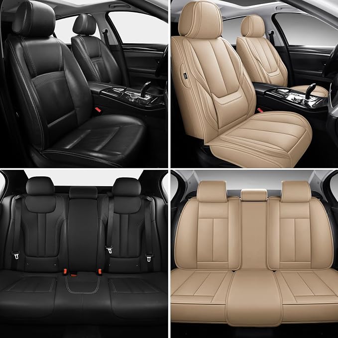 Universal Seat Covers — Full Set — Black / Beige