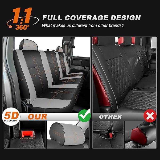 Seat Covers for Chevrolet Silverado / GMC Sierra — Full Set — Black / Gray