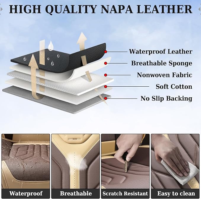 Universal Seat Covers — Front Seat — Beige / Coffee