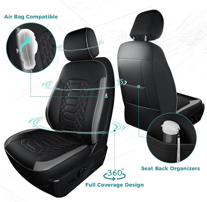 Faux Leather Seat Covers for Multiple Vehicles — Full Set