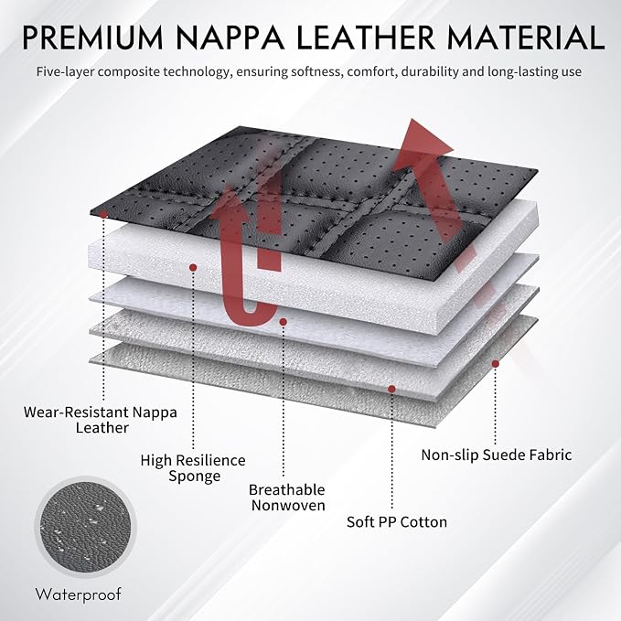 Faux Leather Seat Covers for Jeep Gladiator / Jeep Wrangler — Front Seat — Black