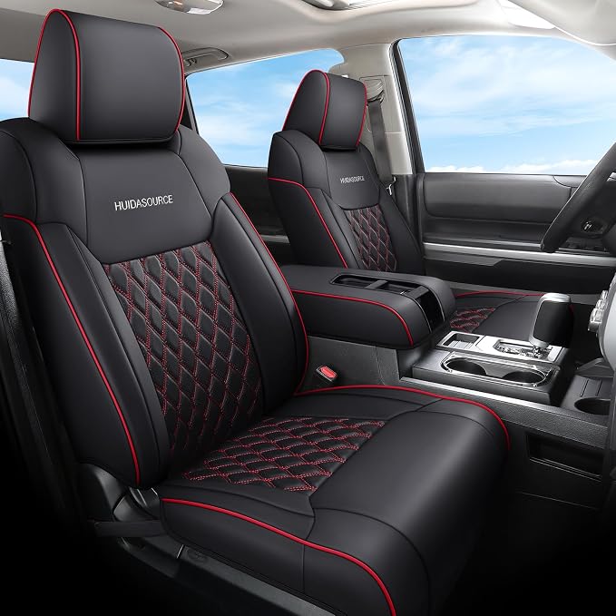Seat Covers for Multiple Vehicles — Front Seat — Black / Red