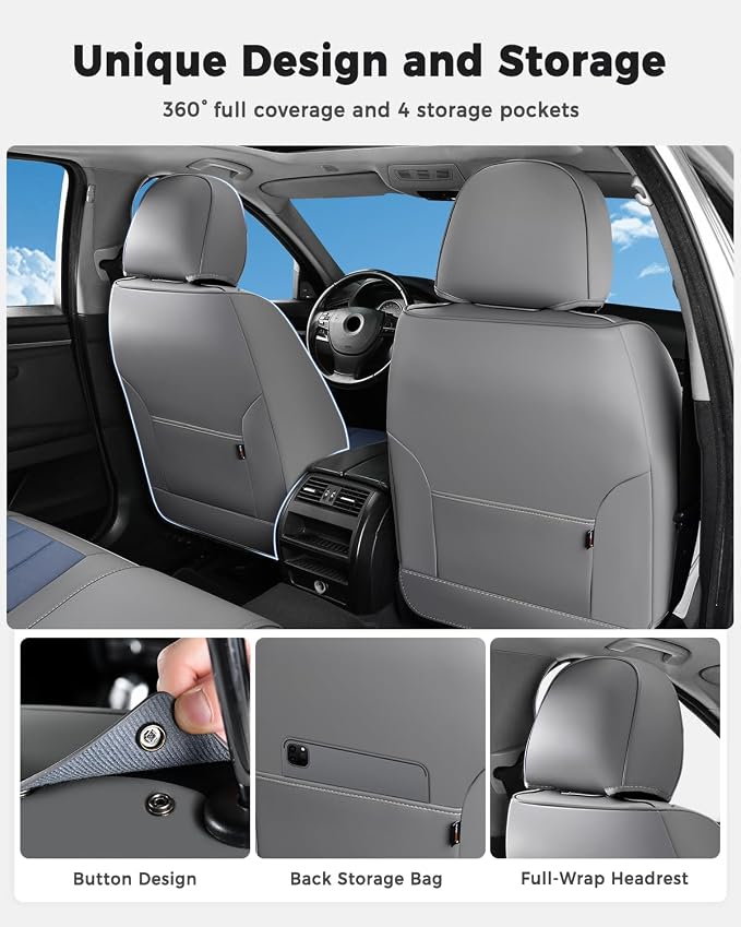 Universal Seat Covers — Front Seat — Gray / Blue