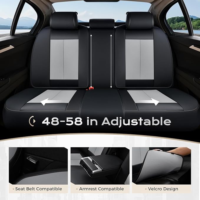 Universal Seat Covers — Full Set — Black / Beige