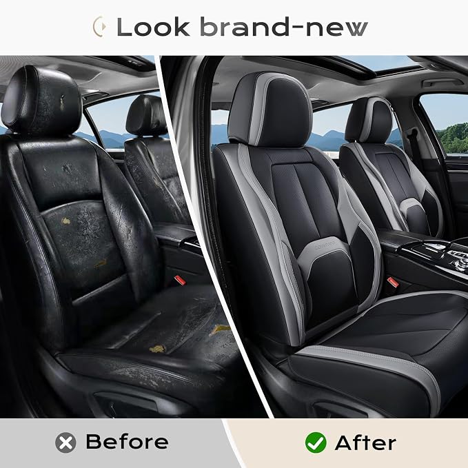 Universal Seat Covers — Full Set — Black / Beige