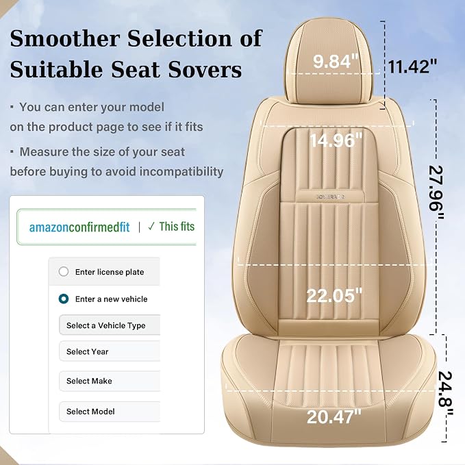 Universal Seat Covers — Full Set — Beige