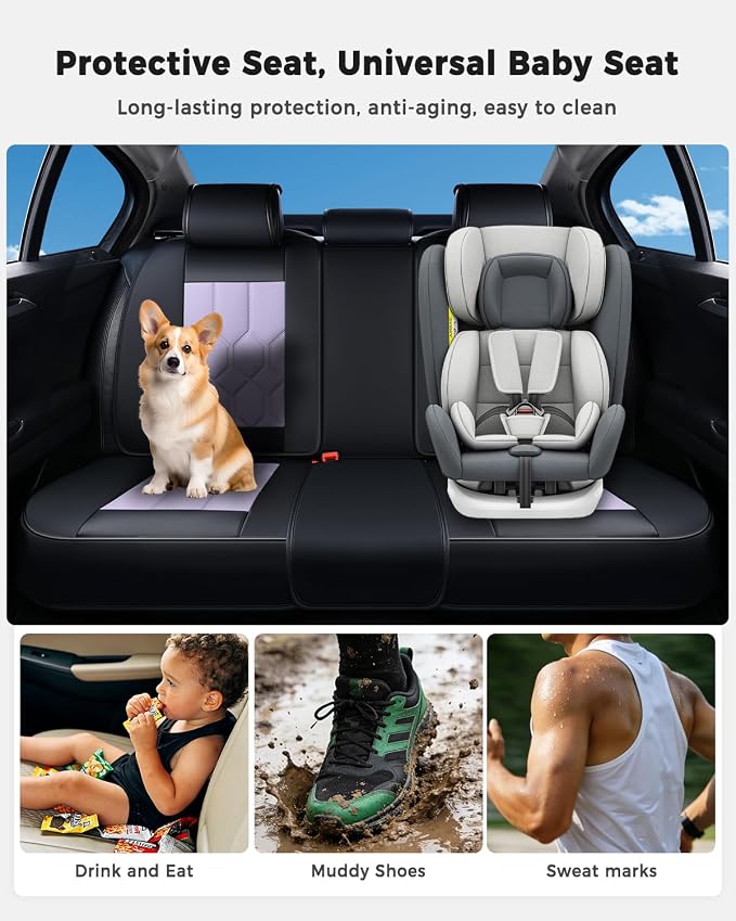 Universal Seat Covers — Black / Purple