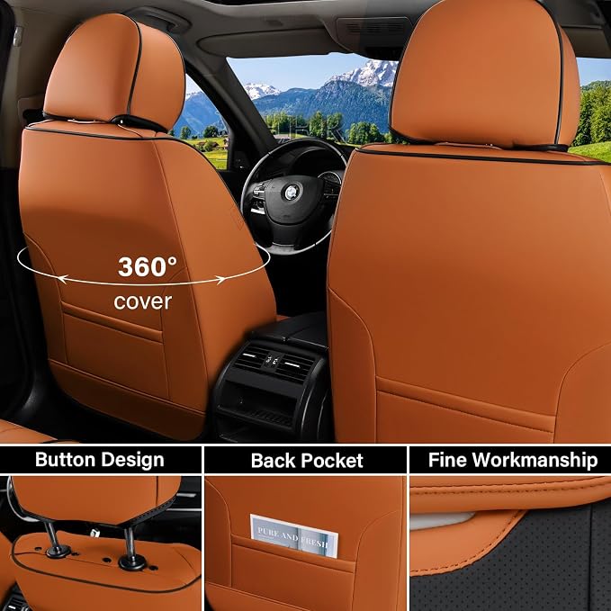 Universal Seat Covers — Front Seat — Brown / Black