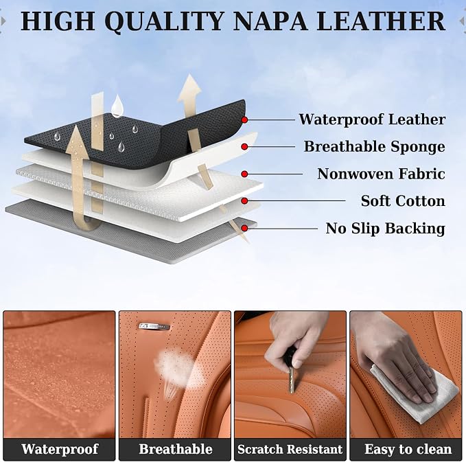 Universal Seat Covers — Front Seat — Brown