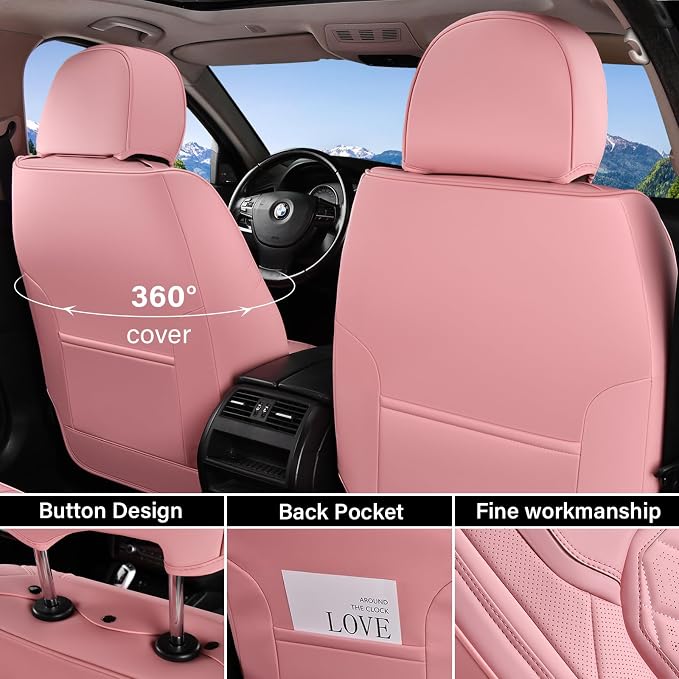 Universal Seat Covers — Full Set — Pink