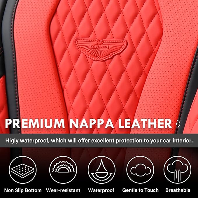 Universal Seat Covers — Full Set — Red