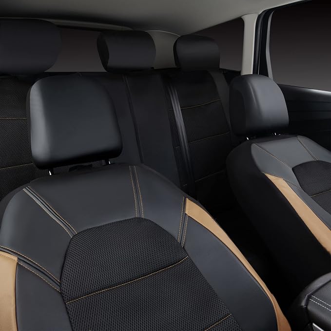 Universal Seat Covers — Full Set — Black / Beige