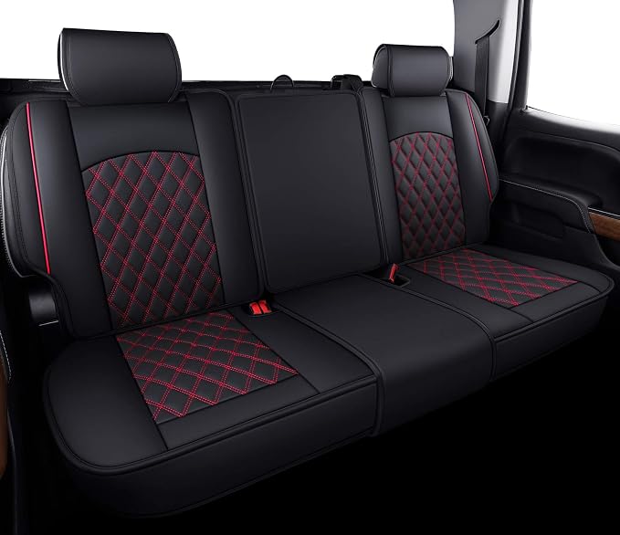 Faux Leather Seat Covers for Chevrolet Silverado / GMC Sierra — Red