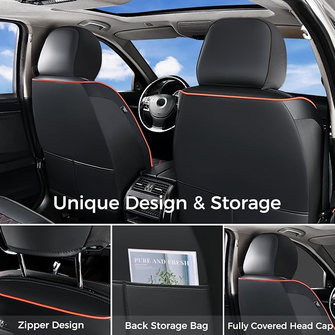 Universal Seat Covers — Front Seat — Black / Red