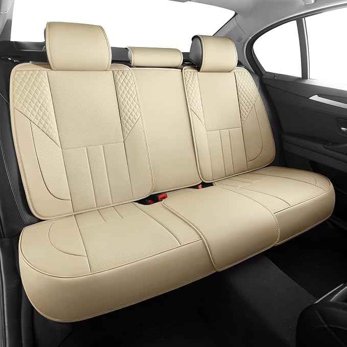 Universal Faux Leather Seat Covers — Beige