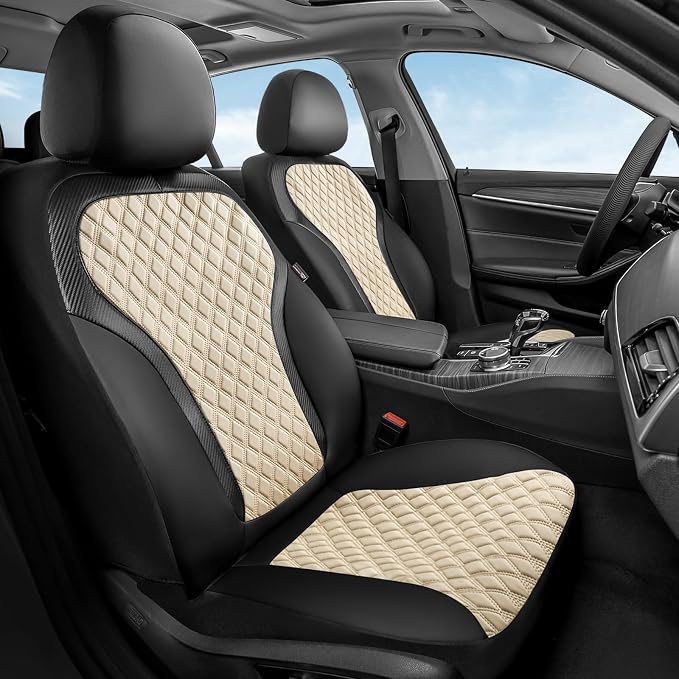Universal Seat Covers — Front Seat — Black / Beige