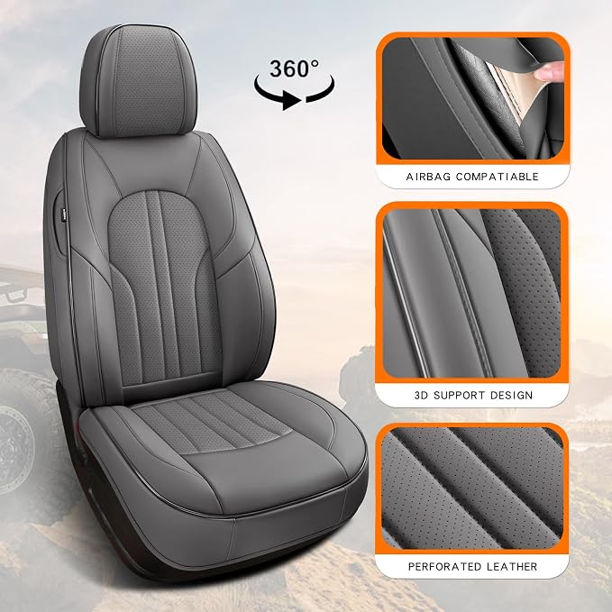 Universal Seat Covers — Front Seat — Gray