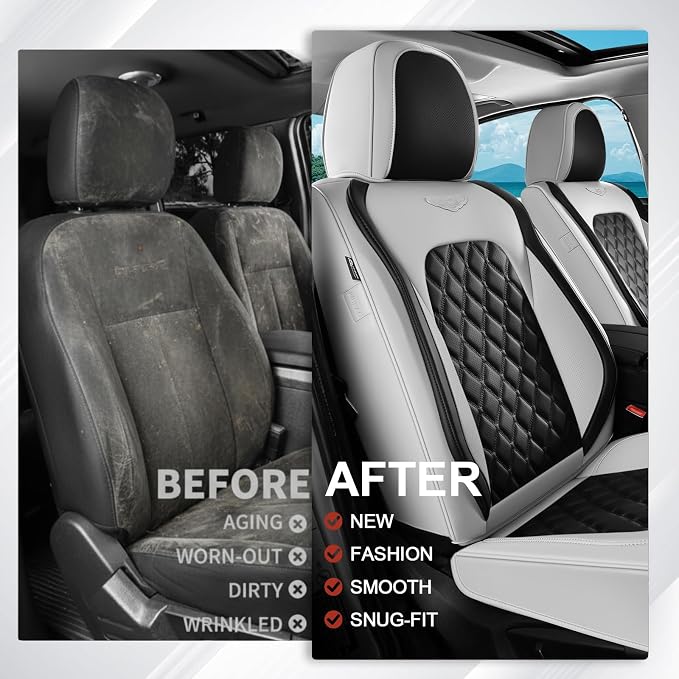 Universal Faux Leather Seat Covers — Full Set
