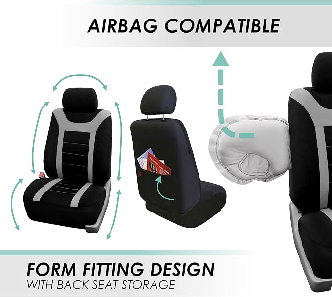 Universal Seat Covers — Front Seat — Gray / Black