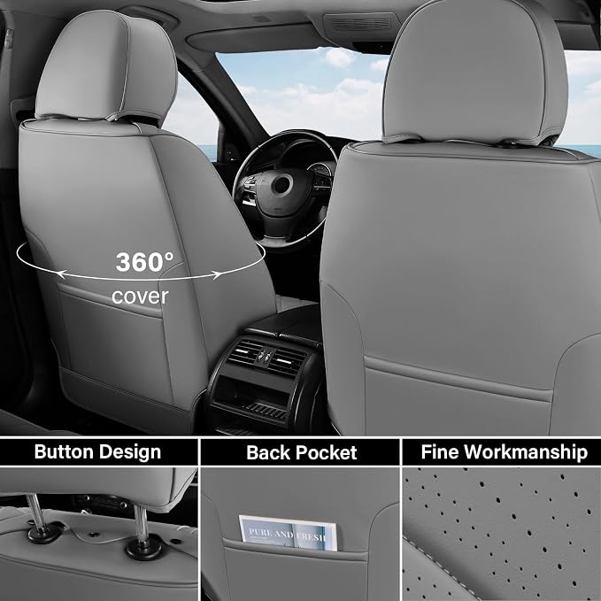 Universal Seat Covers — Full Set — Black / Gray