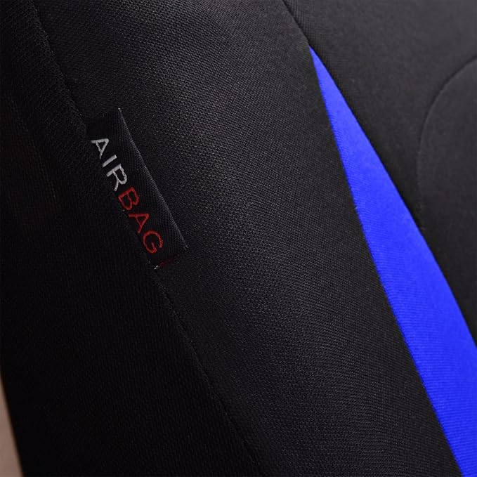 Fabric Car Seat Covers — Full Set — Black / Gray / Purple