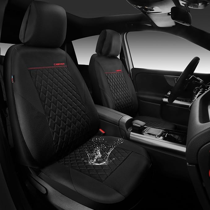 Universal Faux Leather Seat Covers — Full Set — Black