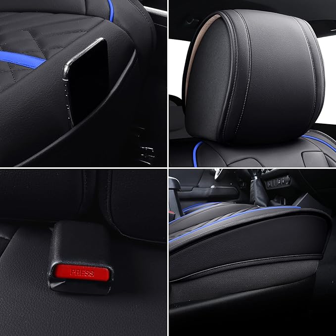 Seat Covers for Toyota Tacoma — Front Seat — Black / Blue