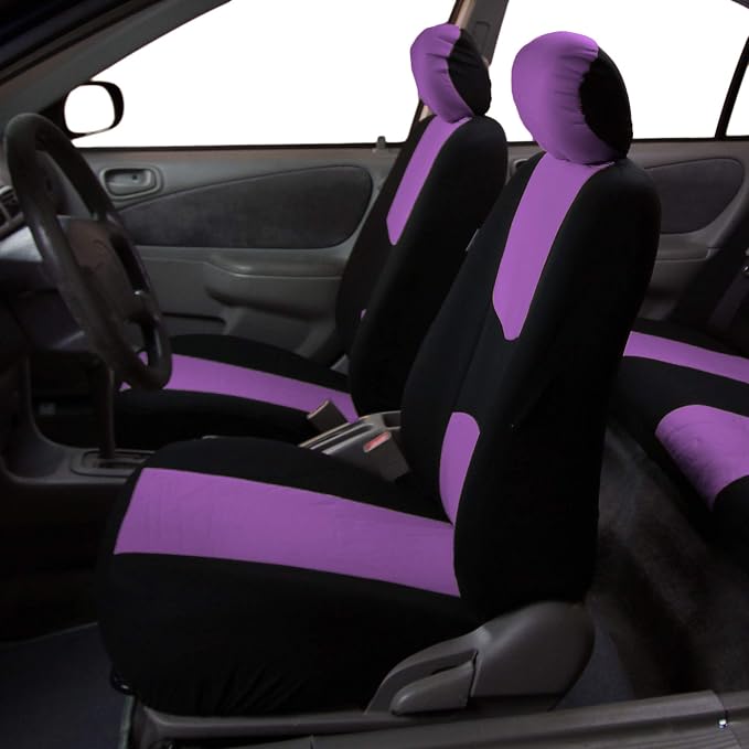 Universal Fabric Seat Covers — Front Seat — Purple