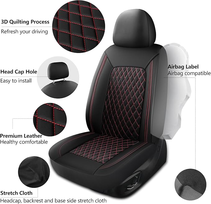 Universal Faux Leather Seat Covers — Front Seat