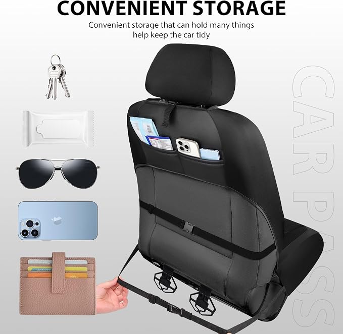 Universal Faux Leather Seat Covers — Full Set — Black