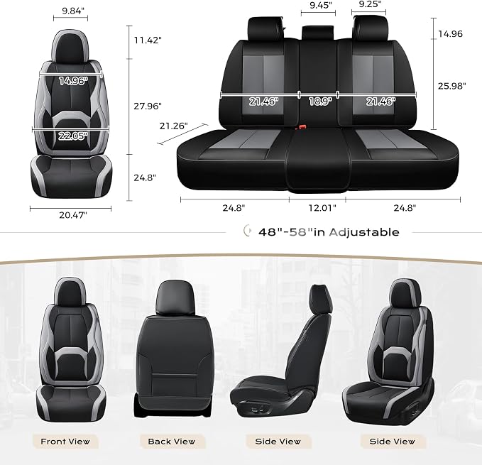 Universal Seat Covers — Front Seat — Black / Gray