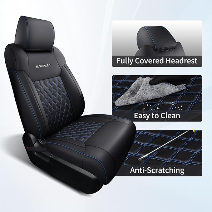 Seat Covers for Multiple Vehicles — Full Set — Black / Blue