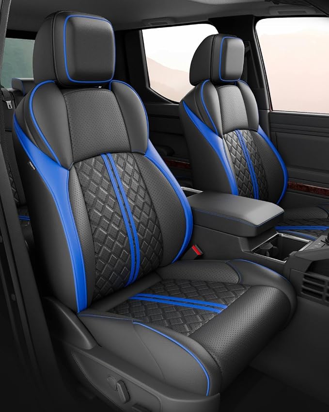 Seat Covers for Toyota Tacoma — Full Set — Black / Blue