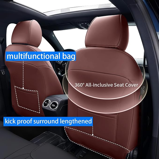Faux Leather Seat Covers for Honda Civic — Full Set — Burgundy
