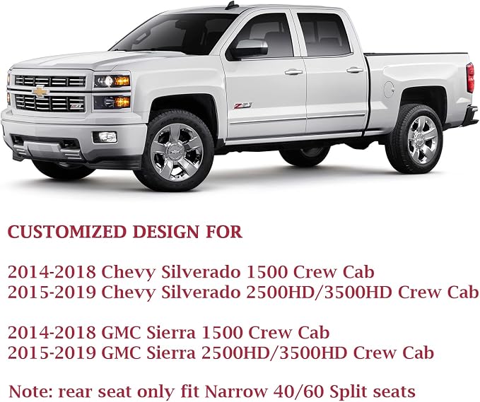 Faux Leather Seat Covers for Chevrolet Silverado / GMC Sierra — Full Set — Gray