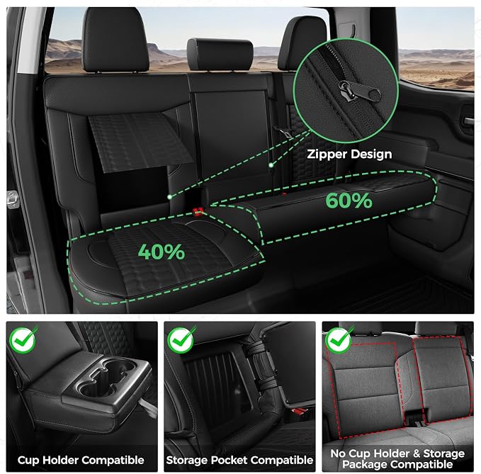 Faux Leather Seat Covers for Chevrolet Silverado / GMC Sierra