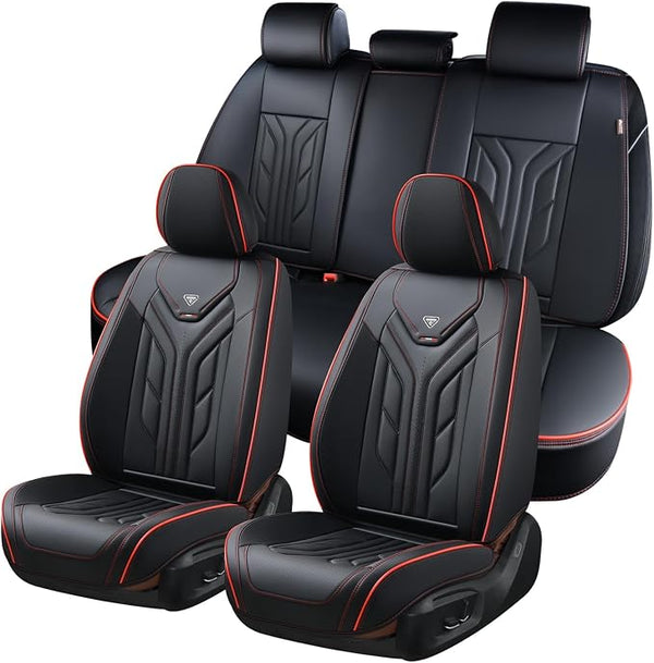 Universal Seat Covers โ Full Set โ Black / Red