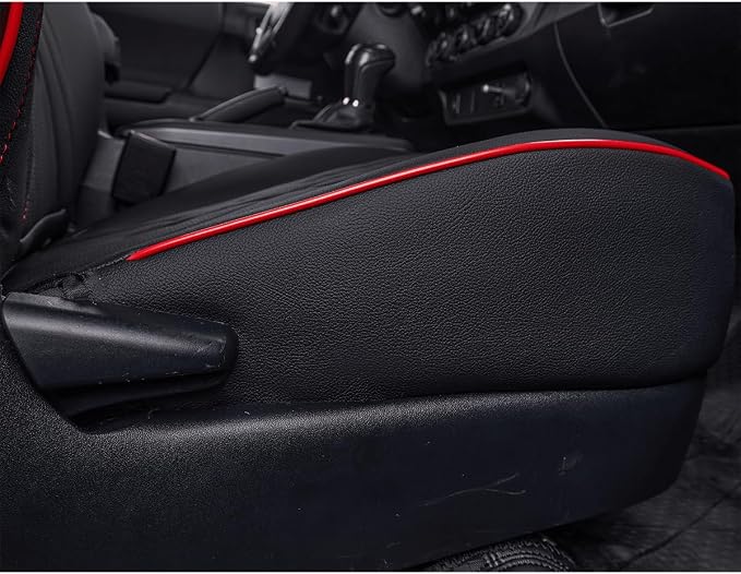 Faux Leather Seat Covers for Toyota Tacoma — Rear Seat — Black / Red
