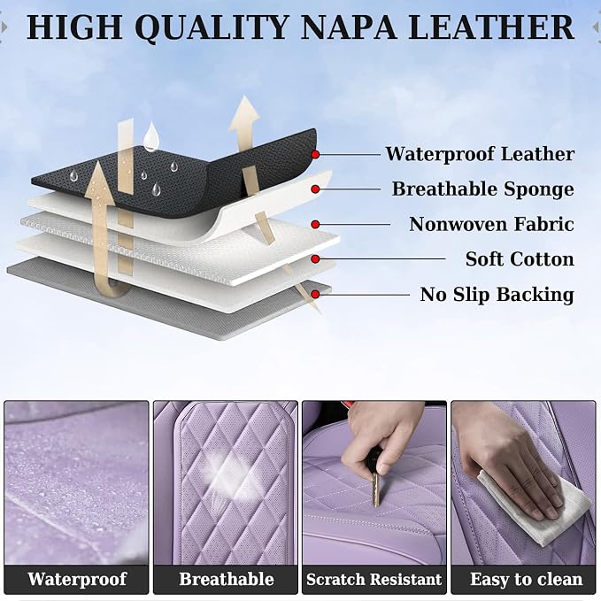 Universal Seat Covers — Full Set — Purple