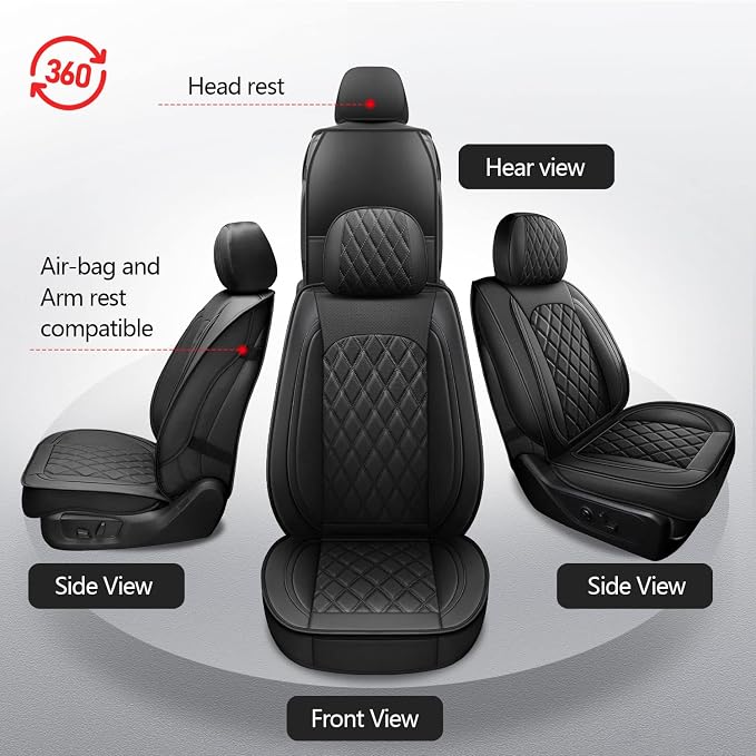 Seat Covers for Multiple Vehicles — Full Set — Black