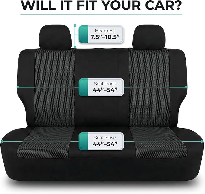 Universal Fabric Seat Covers — Front Seat — Black