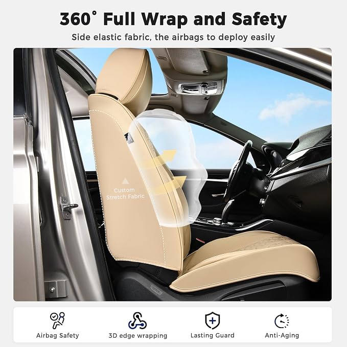 Universal Seat Covers — Full Set — Beige