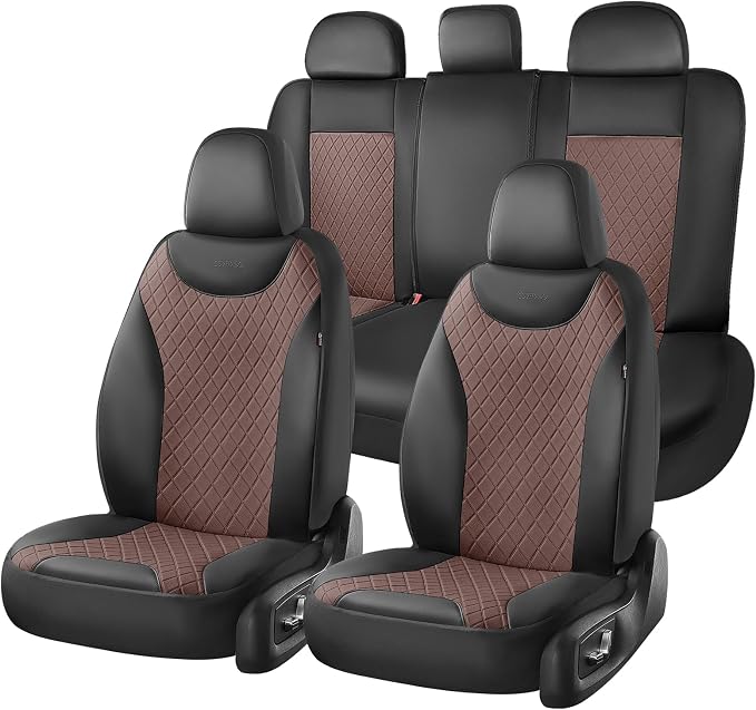 Universal Seat Covers — Full Set — Black / Coffee