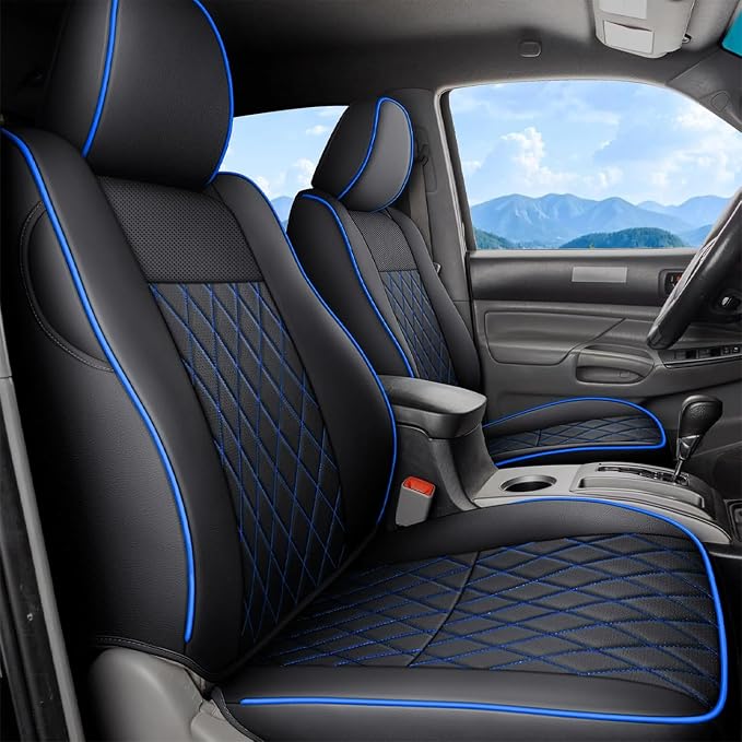 Faux Leather Seat Covers for Toyota Tacoma — Full Set — Blue