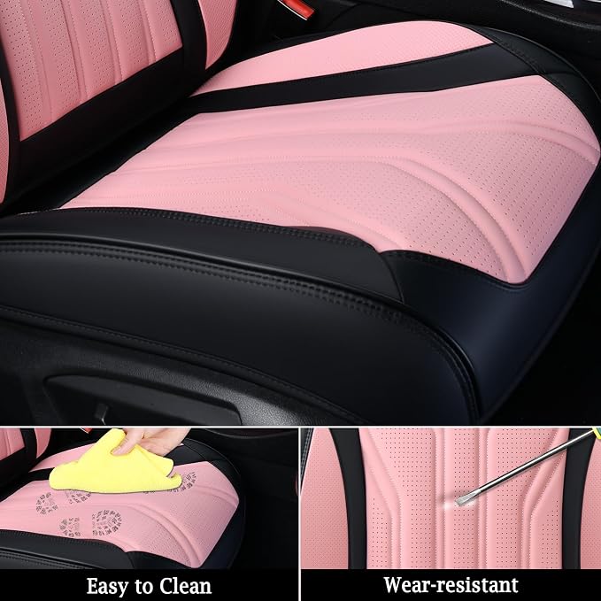 Universal Seat Covers — Front Seat — Pink / Black