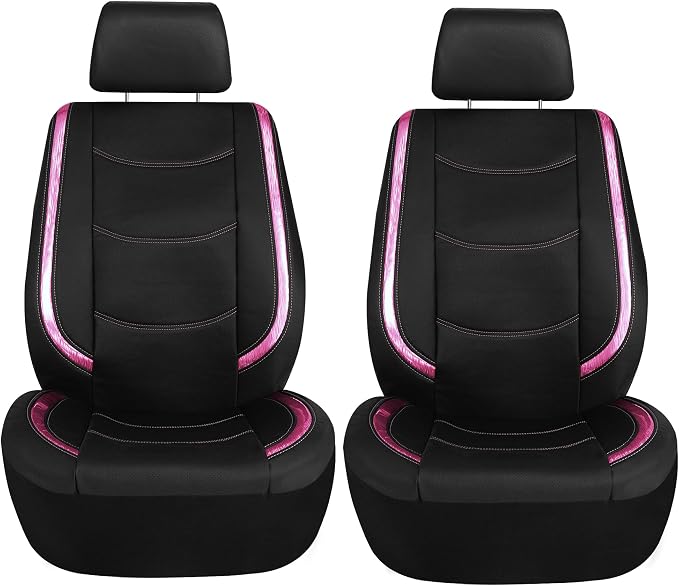 Universal Faux Leather Seat Covers — Full Set — Pink