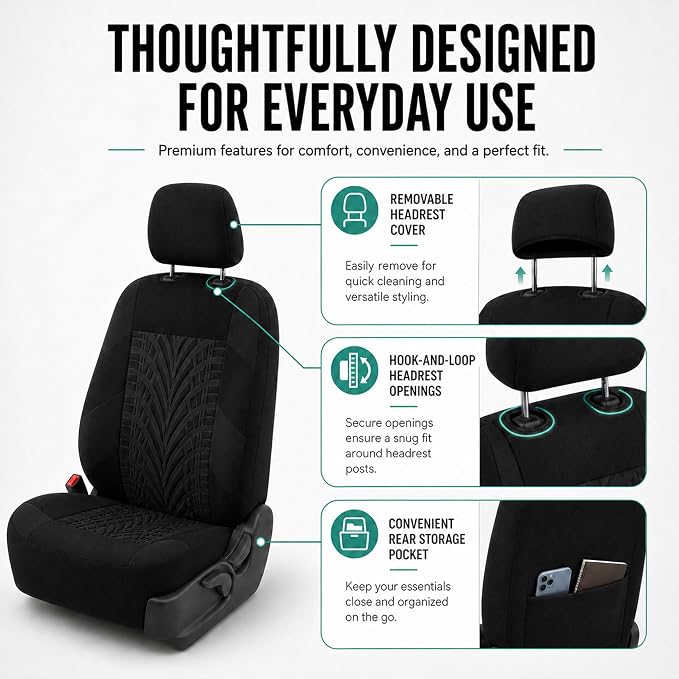 Universal Seat Covers — Full Set — Black