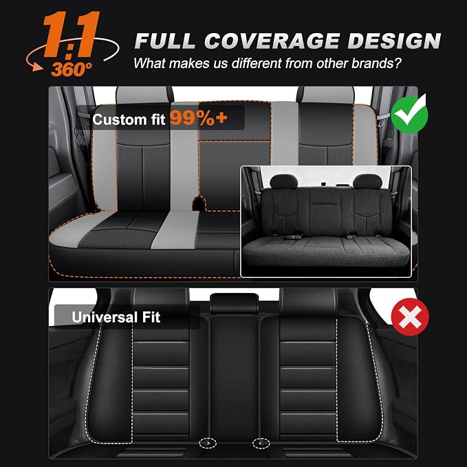 Seat Covers for Chevrolet Silverado / GMC Sierra — Full Set — Black / Gray
