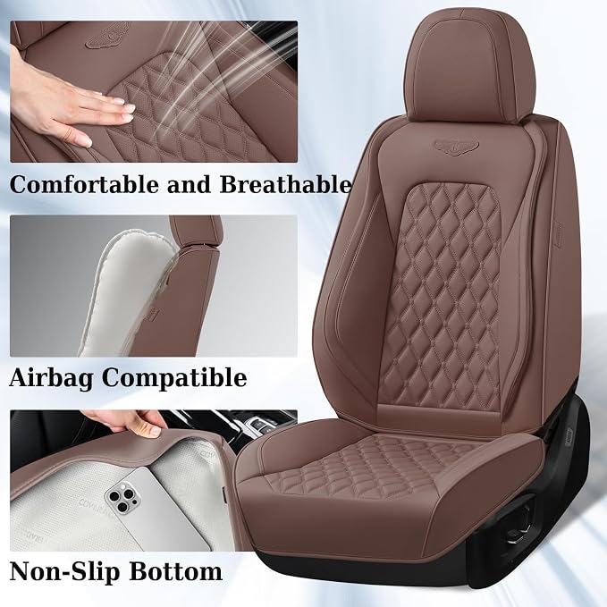 Universal Seat Covers — Full Set — Brown