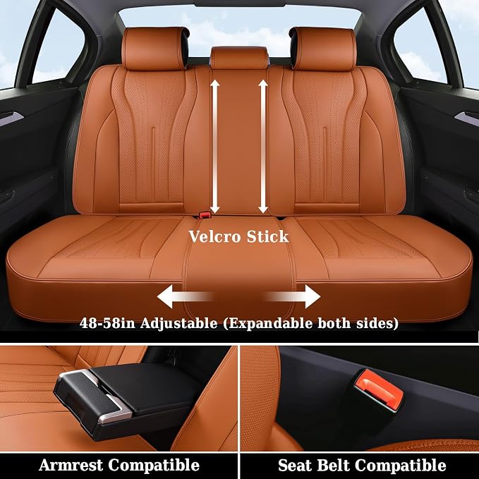 Universal Seat Covers — Full Set — Brown